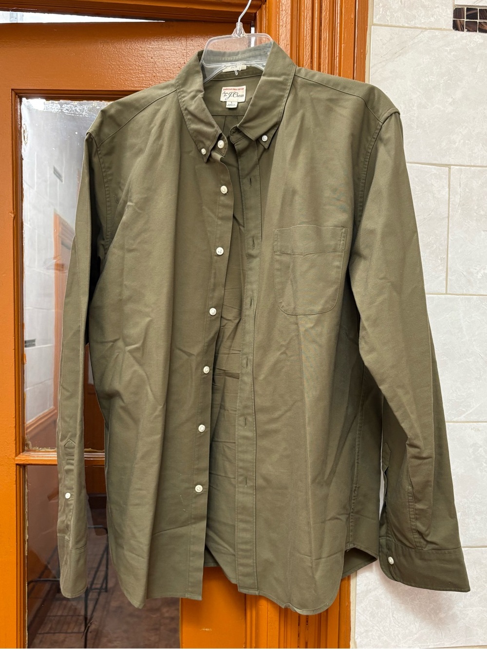 J. Crew Olive Green Button-Down Dress Shirt